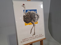 Linoleumsnede/ets, els maasson, struisvogel 53/70, 2002 - afbeelding 2 van  8