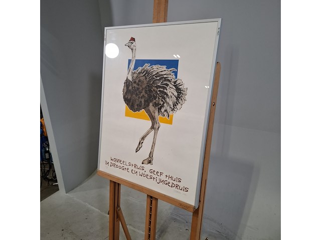 Linoleumsnede/ets, els maasson, struisvogel 53/70, 2002 - afbeelding 3 van  8