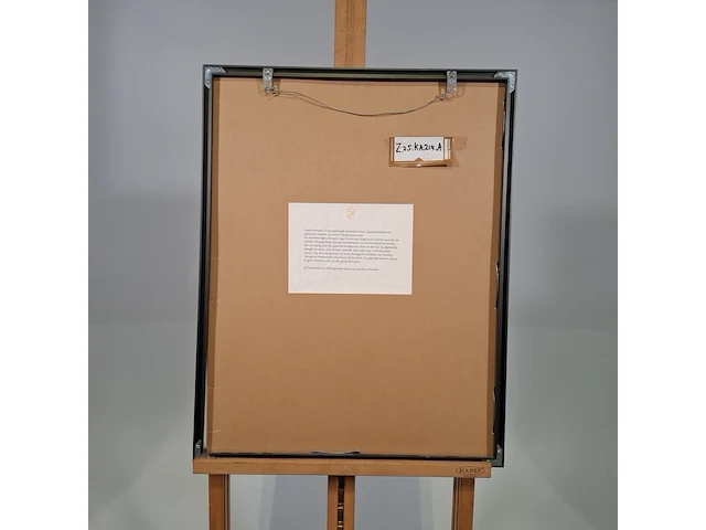 Linosnede in lijst, voorstelling nuenen in vogelvlucht, liza jazenko, 2000 - afbeelding 8 van  9