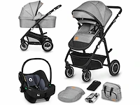 Lionelo bianka kinderwagen 3 in 1 incl.autostoel 0-22kg verstelbare duwstang zonnekap gelagerde wielen reiswieg - afbeelding 1 van  4