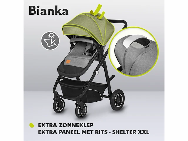 Lionelo bianka kinderwagen 3 in 1 incl.autostoel 0-22kg verstelbare duwstang zonnekap gelagerde wielen reiswieg - afbeelding 4 van  4