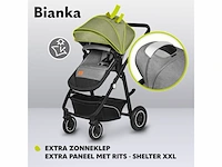 Lionelo bianka kinderwagen 3 in 1 incl.autostoel 0-22kg verstelbare duwstang zonnekap gelagerde wielen reiswieg - afbeelding 4 van  4