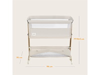 Lionelo thomi plus 5-in-1 kinderbed vanf 0 tot 4 jaar co sleeper verstelbare hoogte wielen beige - afbeelding 1 van  6
