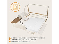 Lionelo thomi plus 5-in-1 kinderbed vanf 0 tot 4 jaar co sleeper verstelbare hoogte wielen beige - afbeelding 4 van  6