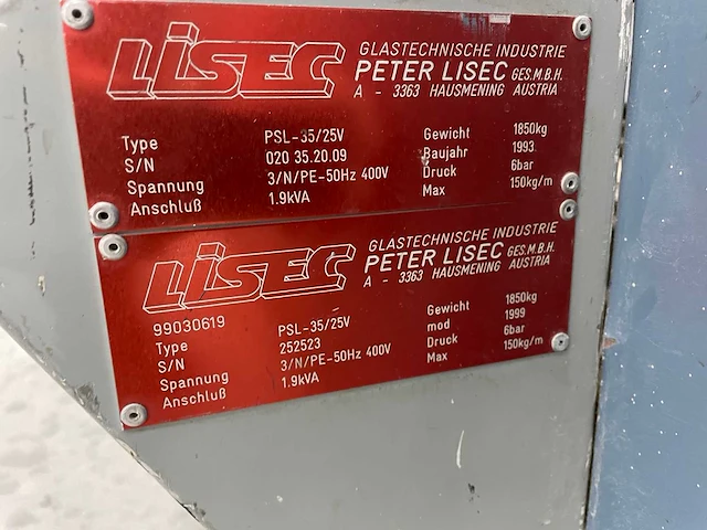 Lisec 1999 psl-35/25v-9 isolatielijn met wasmachine - afbeelding 4 van  32