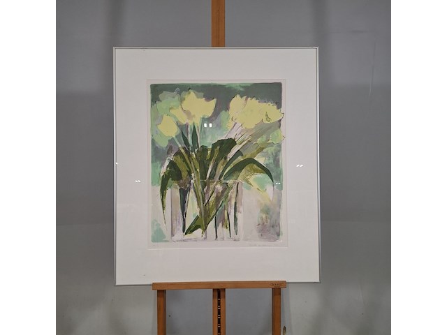 Litho, elisabeth van vreeswijk, vaas met tulpen 4/8, 1999 - afbeelding 1 van  8