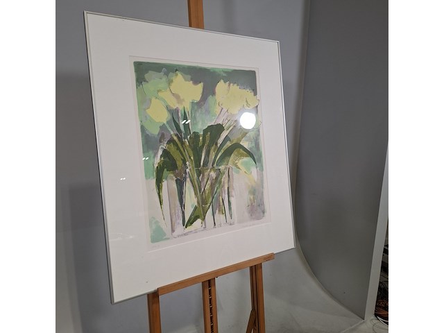 Litho, elisabeth van vreeswijk, vaas met tulpen 4/8, 1999 - afbeelding 2 van  8