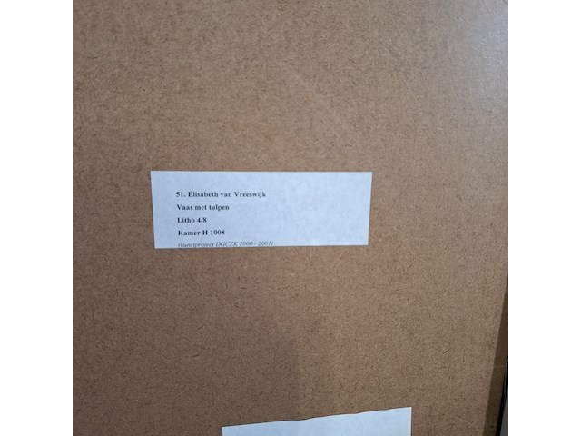 Litho, elisabeth van vreeswijk, vaas met tulpen 4/8, 1999 - afbeelding 7 van  8