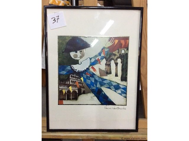 Litho getekend r wachmeister - afbeelding 1 van  3