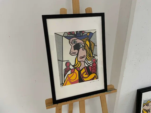 Lithografie roy lichtenstein "woman with flowered hat" - afbeelding 1 van  5