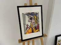 Lithografie roy lichtenstein "woman with flowered hat" - afbeelding 1 van  5