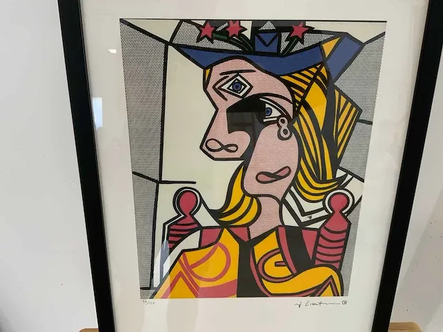 Lithografie roy lichtenstein "woman with flowered hat" - afbeelding 2 van  5
