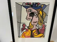 Lithografie roy lichtenstein "woman with flowered hat" - afbeelding 2 van  5