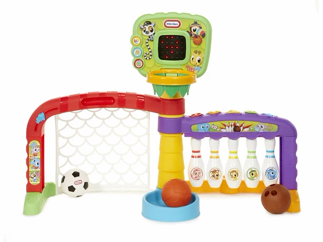 Little tikes 3 in 1 sportzone voor kinderen basketbal, voetbal en bowling urenlang actief spelen bevordert evenwicht en cordinatie - afbeelding 1 van  4