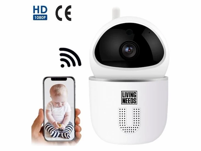 Living needs babyfoon met camera spraakfunctie bewegingsdetectie 1080p hd wit - afbeelding 1 van  1