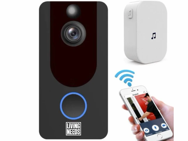 Living needs draadloze video deurbel met camera 1080p hd - afbeelding 1 van  2