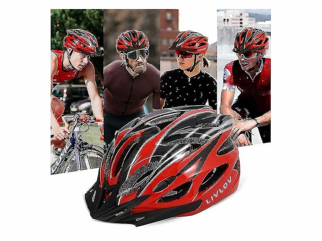 Livlov - rood - fietshelm (48x) - afbeelding 2 van  8