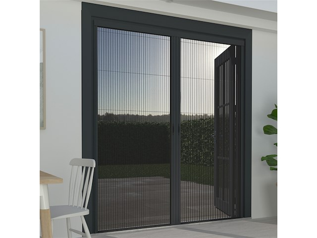 Livn plissehordeur excellent antraciet 96x224 cm - afbeelding 1 van  6