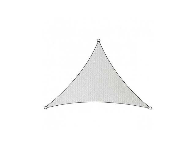 Livn schaduwdoek iseo hdpe driehoek 3x2.5m wit - wind- en waterdoorlatend - dikte doek: 185 gr/m2 - inclusief bevestigingskoord en rvs bevestigingsringen - afbeelding 1 van  2