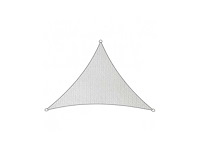 Livn schaduwdoek iseo hdpe driehoek 3x2.5m wit - wind- en waterdoorlatend - dikte doek: 185 gr/m2 - inclusief bevestigingskoord en rvs bevestigingsringen - afbeelding 1 van  2