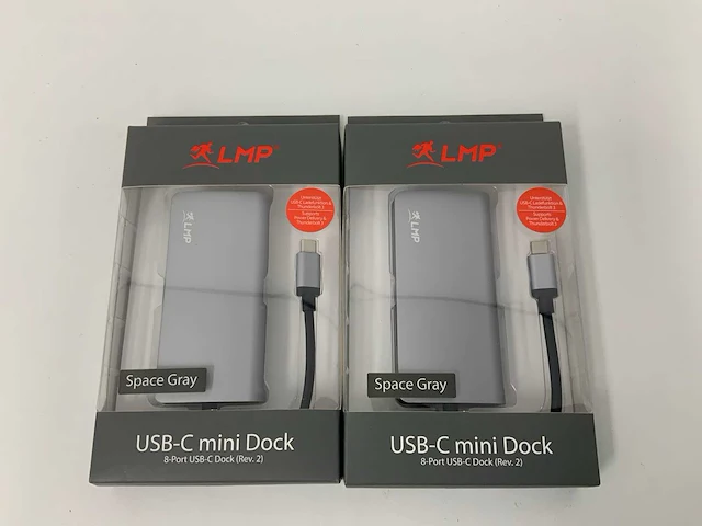 Lmp - 8-port usb-c mini dock 4k (2x) - afbeelding 1 van  2