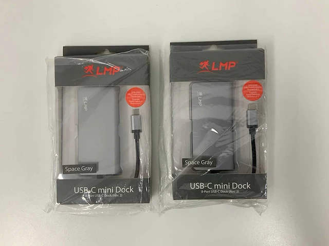 Lmp - 8-port usb-c mini dock space gray (2x) - afbeelding 1 van  2