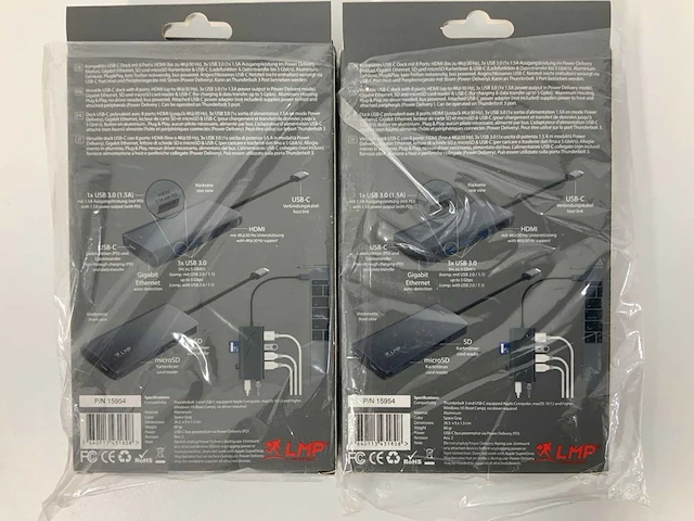 Lmp - 8-port usb-c mini dock space gray (2x) - afbeelding 2 van  2