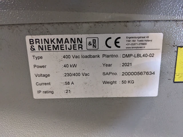 Loadbank 40kw, brinkmann & niemeijer, 2021 - afbeelding 8 van  11