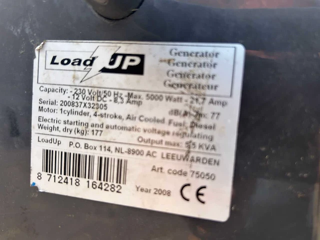 Loadup 75050 diesel stroomgenerator - afbeelding 8 van  8