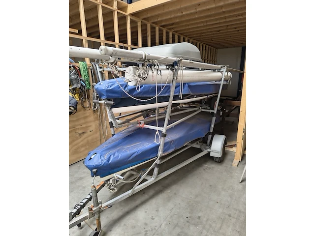 ( locatie sneek ) 2x splash zeilboot inclusief trolleys en wegtrailer, blauw - afbeelding 12 van  22
