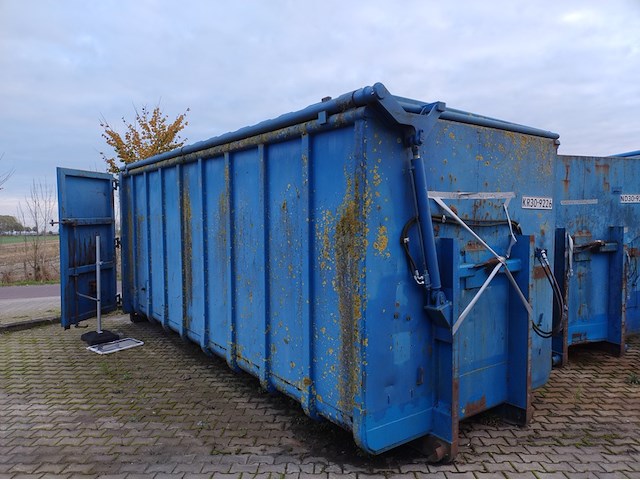 (locatie soest) ca. 30 m³ deksel container - afzetcontainer haakarm hydraulisch, ktk, kr30-9226, blauw - afbeelding 1 van  27