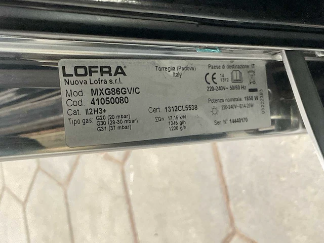 Lofra mxg86gv/c fornuis (2x) - afbeelding 10 van  11