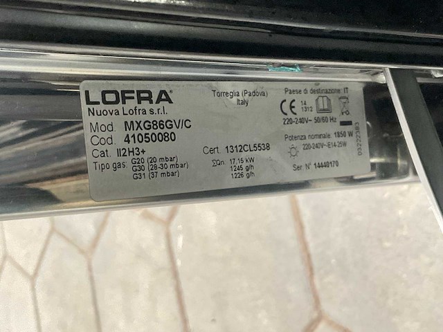 Lofra mxg86gv/c fornuis (2x) - afbeelding 8 van  11