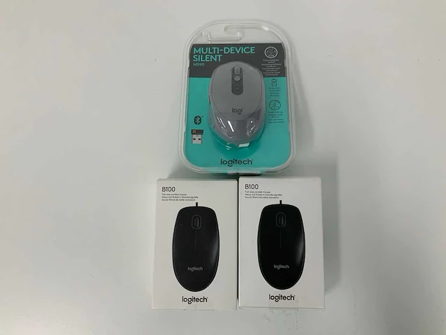 Logitech - b100 wired mouse & m590 multi-device silent (3x) - afbeelding 1 van  2