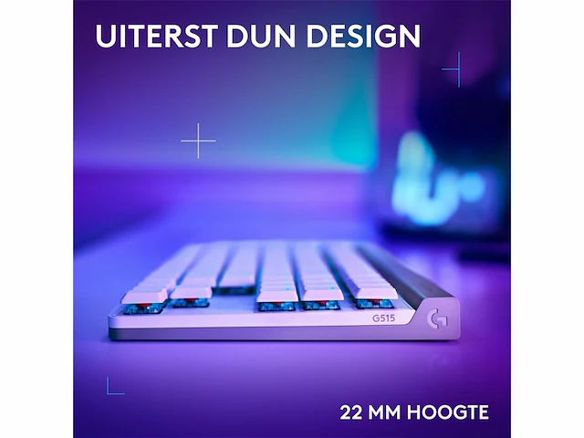 Logitech g515 lightspeed tkl draadloos gaming toetsenbord rgb qwerty us wit - afbeelding 2 van  3
