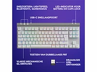 Logitech g515 lightspeed tkl draadloos gaming toetsenbord rgb qwerty us wit - afbeelding 3 van  3