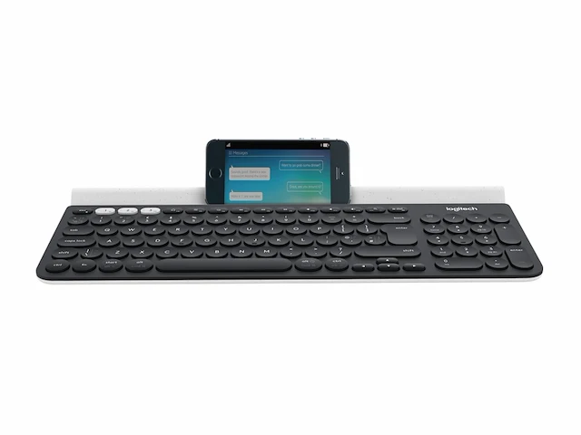 Logitech k780 toetsenbord rf-draadloos + bluetooth qwertz duits grijs, wit - afbeelding 1 van  5