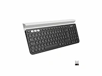 Logitech k780 toetsenbord rf-draadloos + bluetooth qwertz duits grijs, wit - afbeelding 3 van  5