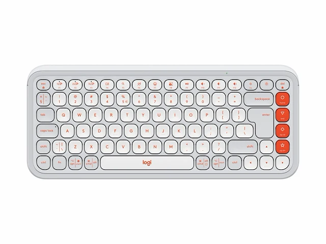 Logitech pop icon keys draadloos toetsenbord bluetooth qwerty us off white - afbeelding 1 van  3