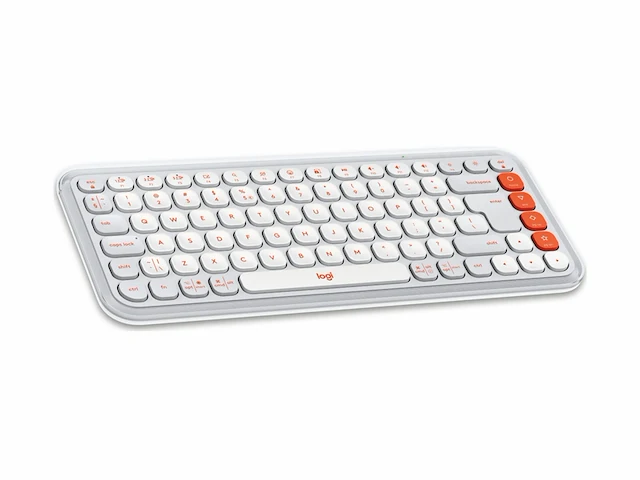 Logitech pop icon keys draadloos toetsenbord bluetooth qwerty us off white - afbeelding 2 van  3