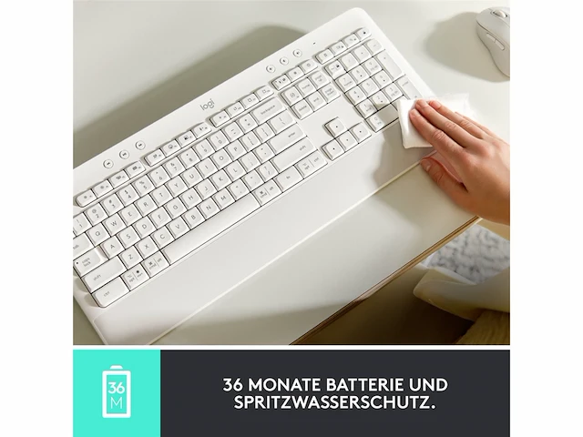 Logitech signature k650 - draadloos toetsenbord -qwertz- off white - afbeelding 2 van  2