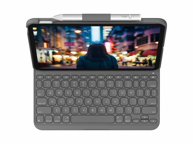 Logitech slim folio tablettoetsenbord geschikt voor ipad (10 gen) fr azerty - afbeelding 3 van  4