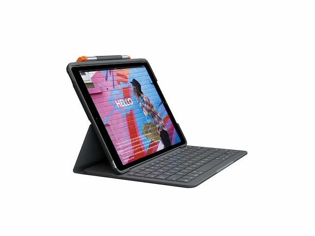 Logitech slim folio voor ipad (7e, 8e & 9e generatie) frans azerty - afbeelding 1 van  4