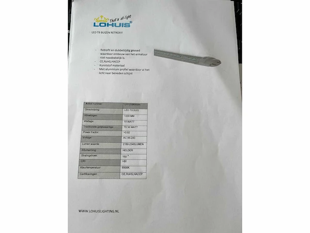 Lohuis t8 led tl-buis (25x) - afbeelding 5 van  5