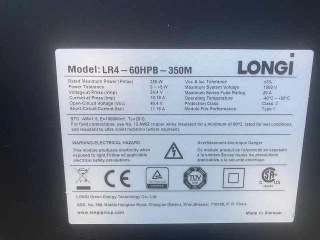 Longi - lr4-60hpb-350 - set van 10 full black longi (350 wp) zonnepanelen en 1 blaupunkt bps-v01-03.0 omvormer (1-fase) - afbeelding 6 van  10