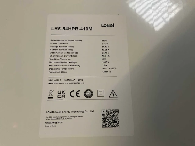 Longi lr-554hpb-410m zonnepaneel (12x) - afbeelding 3 van  3