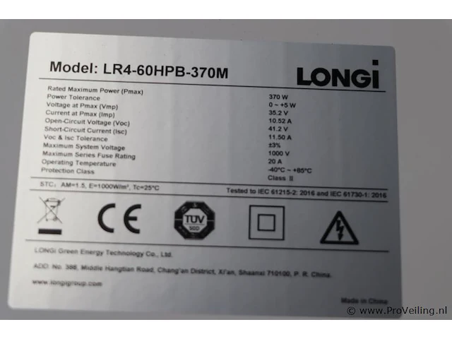 Longi lr4-60hpb-370m zonnepaneel - afbeelding 3 van  5