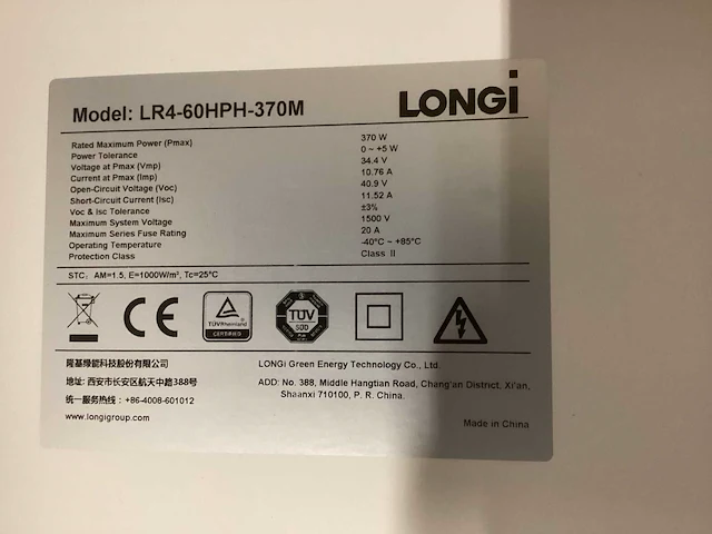 Longi lr4-60hph-370m zonnepaneel (15x) - afbeelding 4 van  4