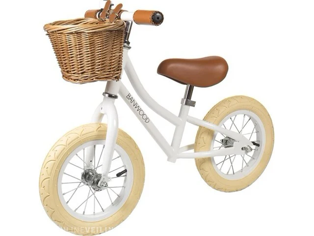 Loopfiets banwood, balance bike, wit - afbeelding 1 van  7