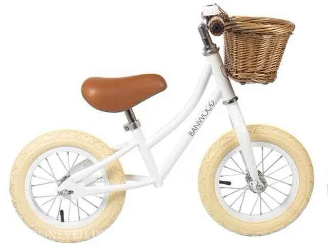 Loopfiets banwood, balance bike, wit - afbeelding 3 van  7